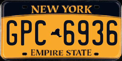 NY license plate GPC6936