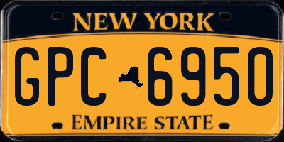 NY license plate GPC6950