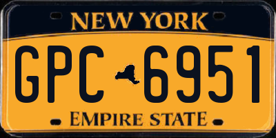 NY license plate GPC6951