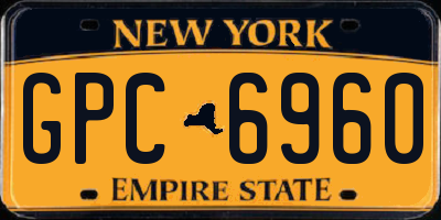 NY license plate GPC6960