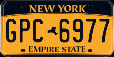 NY license plate GPC6977