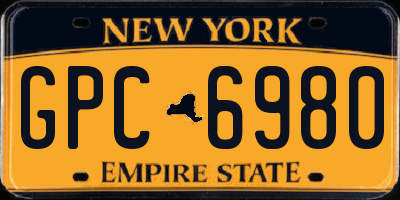 NY license plate GPC6980