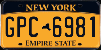NY license plate GPC6981