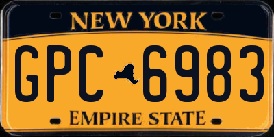 NY license plate GPC6983