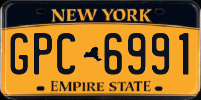 NY license plate GPC6991