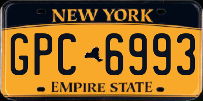 NY license plate GPC6993
