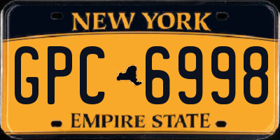 NY license plate GPC6998