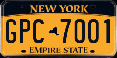 NY license plate GPC7001