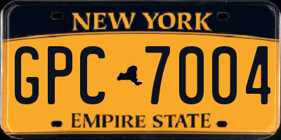 NY license plate GPC7004