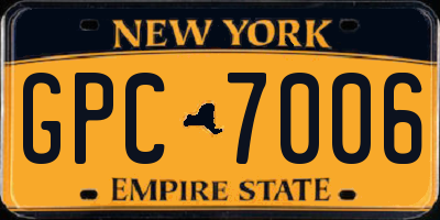 NY license plate GPC7006