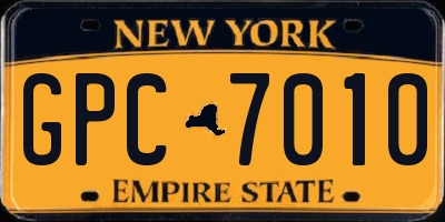 NY license plate GPC7010