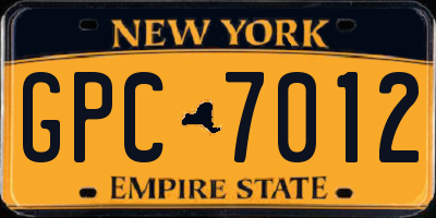 NY license plate GPC7012