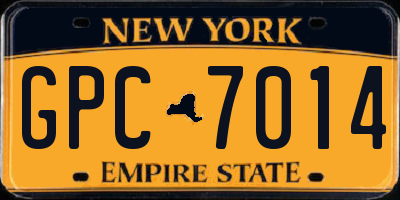 NY license plate GPC7014