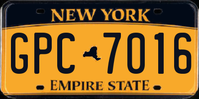 NY license plate GPC7016