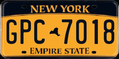 NY license plate GPC7018
