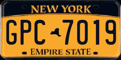 NY license plate GPC7019