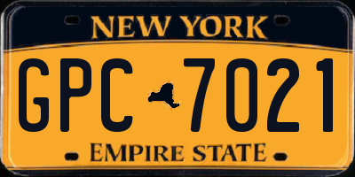 NY license plate GPC7021
