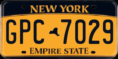 NY license plate GPC7029