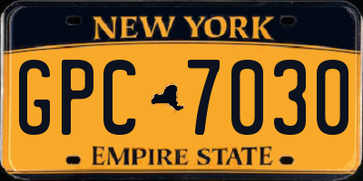 NY license plate GPC7030