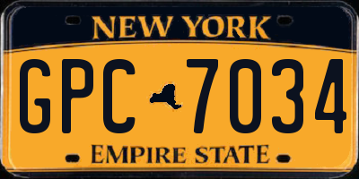NY license plate GPC7034