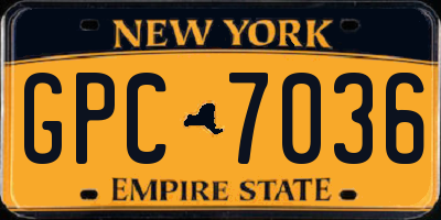 NY license plate GPC7036