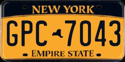NY license plate GPC7043