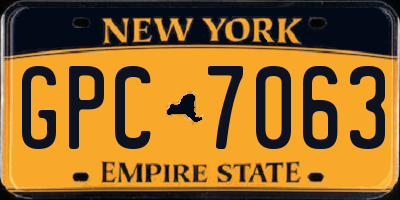 NY license plate GPC7063