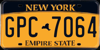 NY license plate GPC7064