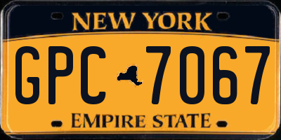 NY license plate GPC7067