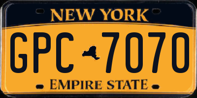 NY license plate GPC7070