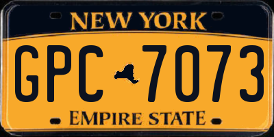 NY license plate GPC7073