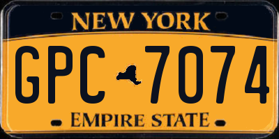 NY license plate GPC7074