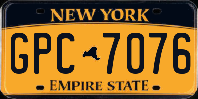 NY license plate GPC7076