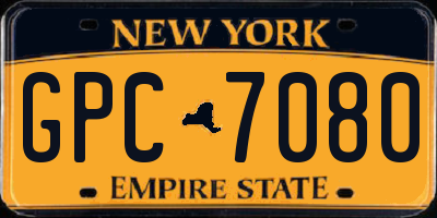 NY license plate GPC7080