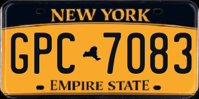 NY license plate GPC7083