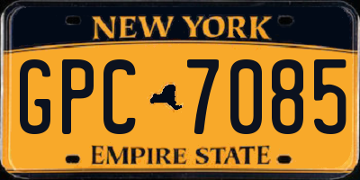 NY license plate GPC7085