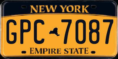 NY license plate GPC7087