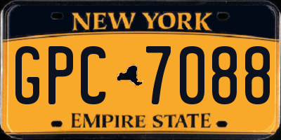 NY license plate GPC7088