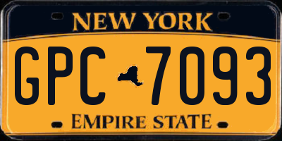 NY license plate GPC7093