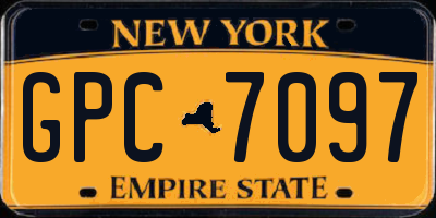 NY license plate GPC7097