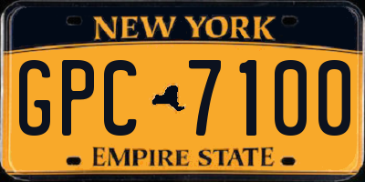 NY license plate GPC7100