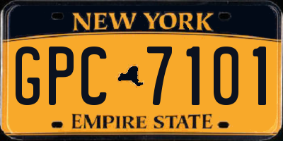 NY license plate GPC7101