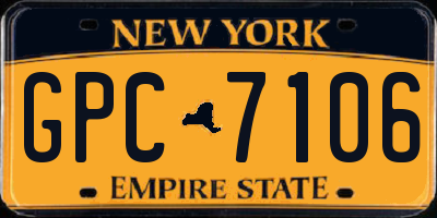 NY license plate GPC7106