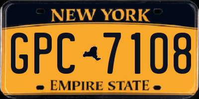 NY license plate GPC7108