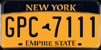NY license plate GPC7111