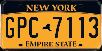 NY license plate GPC7113