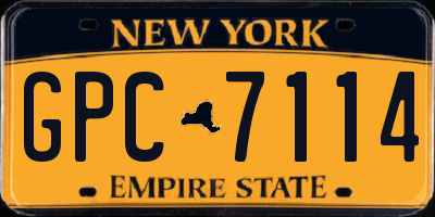 NY license plate GPC7114