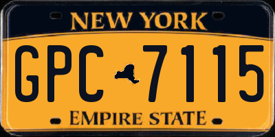 NY license plate GPC7115