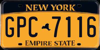 NY license plate GPC7116
