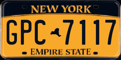 NY license plate GPC7117